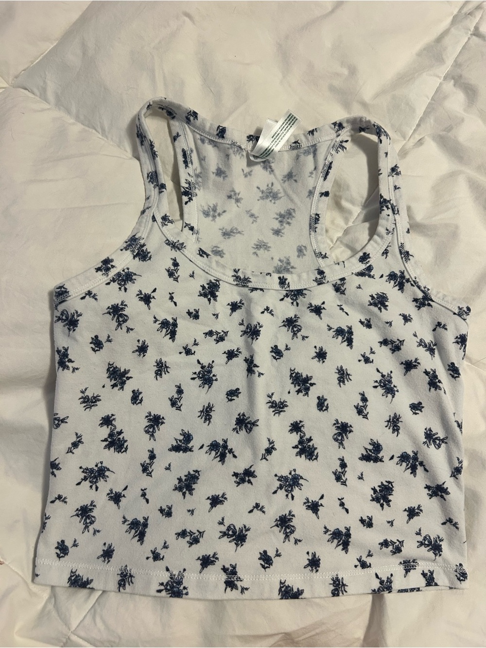 wild fable White Tank Top with Navy Floral Print